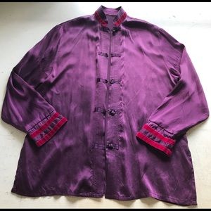 Woman silk 3 piece set pajamas